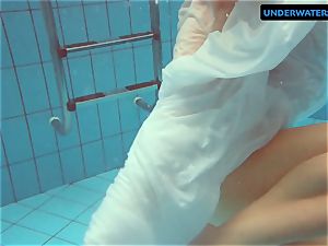 redhead Diana super-fucking-hot and horny in a milky dress